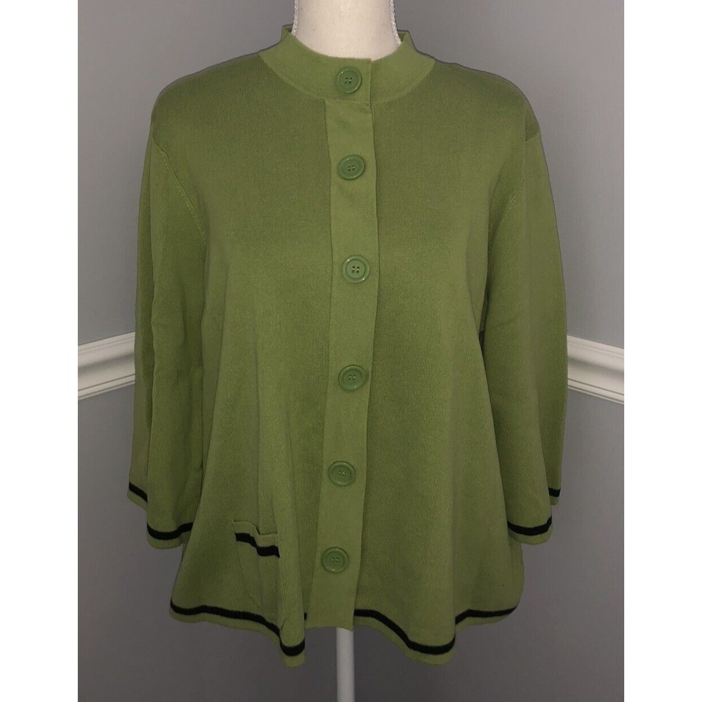 New Mercer Street Studio Cardigan Women's XL Green snap closure